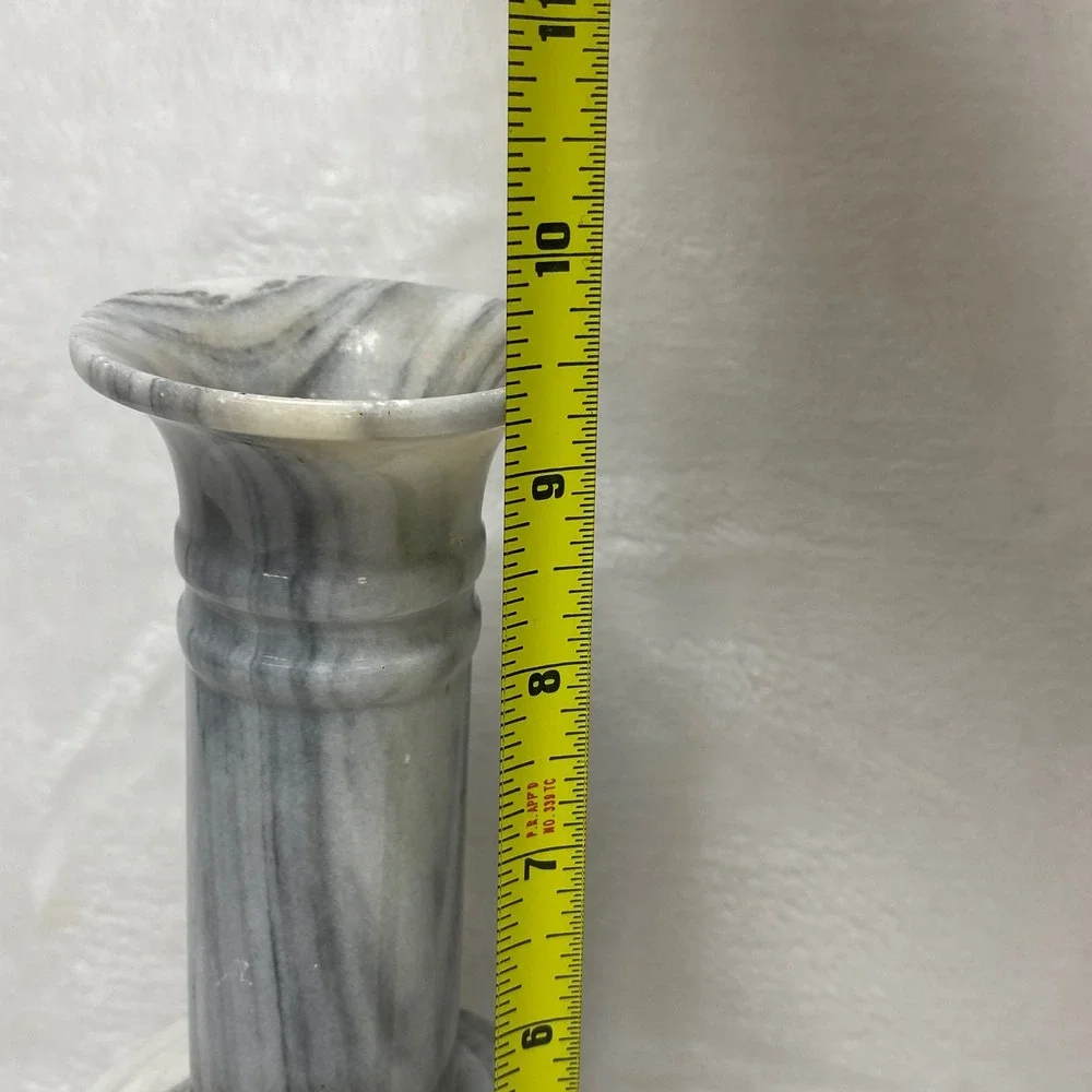 Marble Vase Stone Carved Floral Swirl Design Decorative Tabletop‎ Accent *SEE*